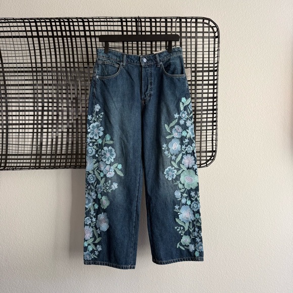 Free people we the free Willow floral embroidered jeans forget me not - Picture 2 of 10